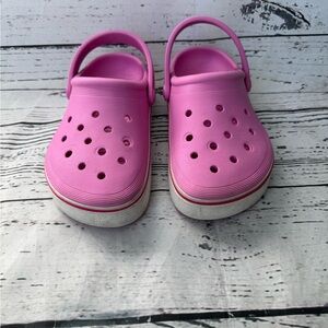 Crocs Clog Women's 4 Pink Strap Band Slip On Shoes